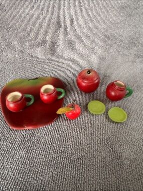 Miniature Apple Ceramic Tea Set. Hand Painted Thailand